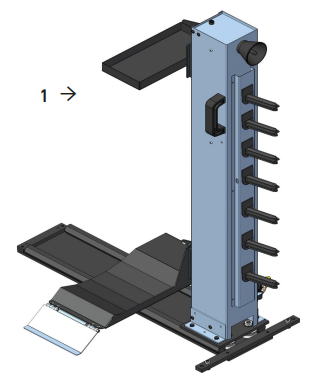 FEMAS PWL 80 pneumatic wheel lifter with automatic centering